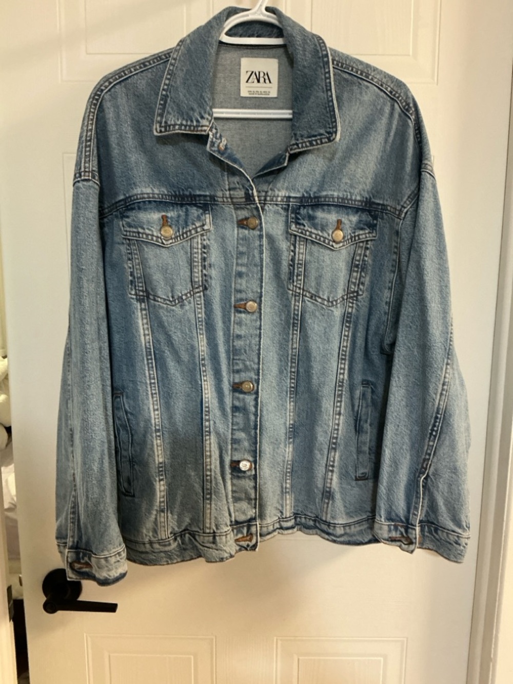 Zara Light Wash Denim Jacket - Faded Blue Trucker